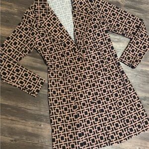 Geometric Patterned Womens blazer dress